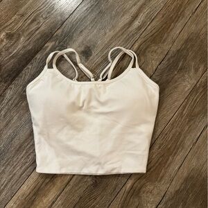 Bombshell sportswear Cream Double-Strap Crop Top